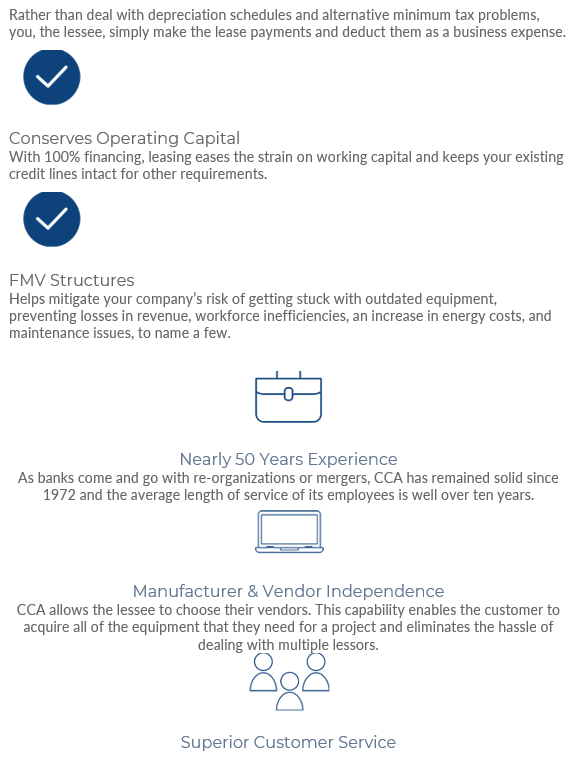 CCA Financial Information